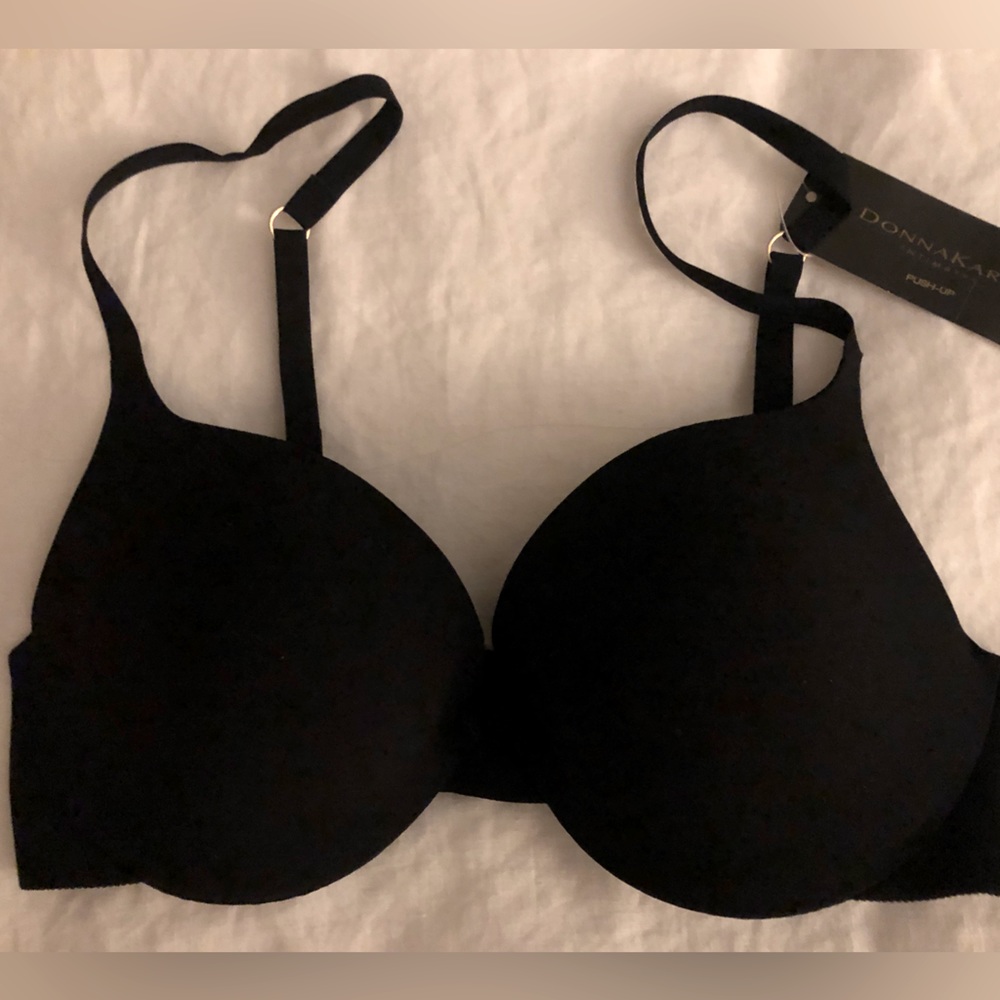 NWT Donna Karan black push up bra